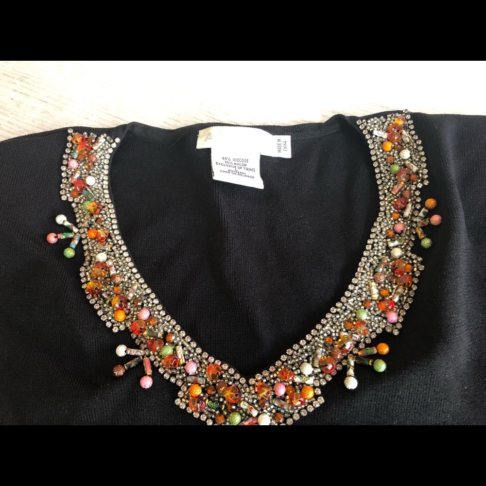 Evening top. Gorgeous multi color beading